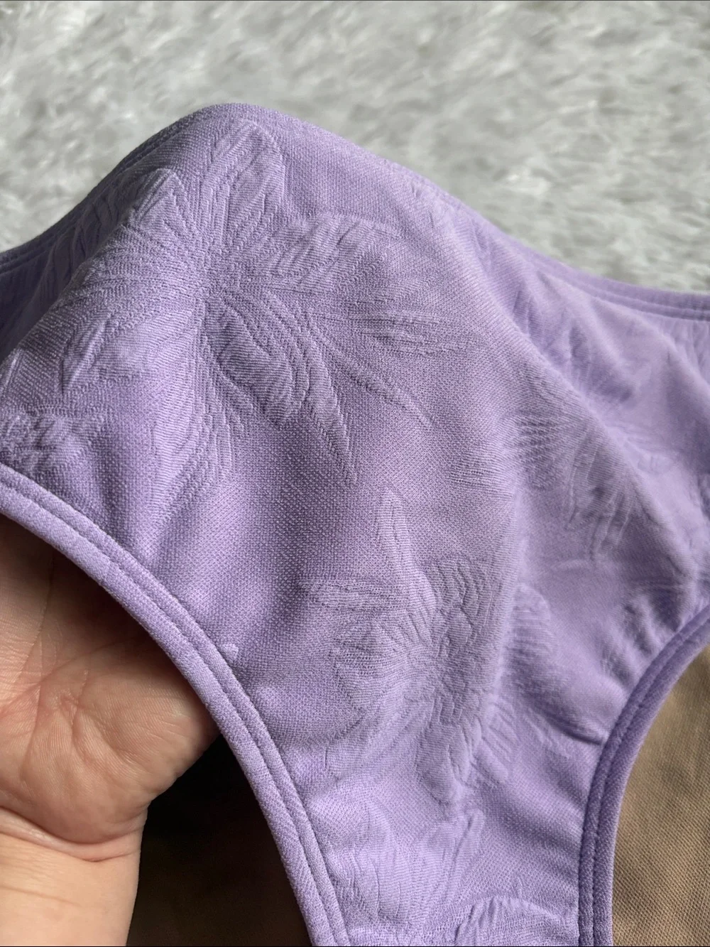 NWT Shade & Shore Light Purple Floral Textured Mid Rise Medium Seat Coverage